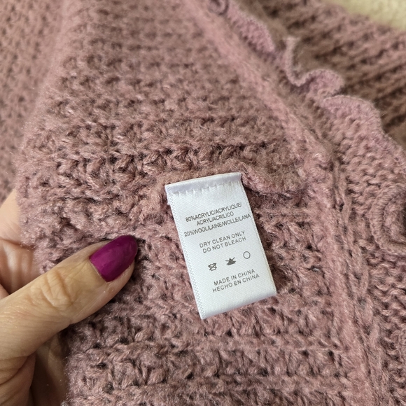 Anthropologie Moth Rocia Open Front Cocoon Cardigan Size XS Small Mauve - Picture 9 of 10